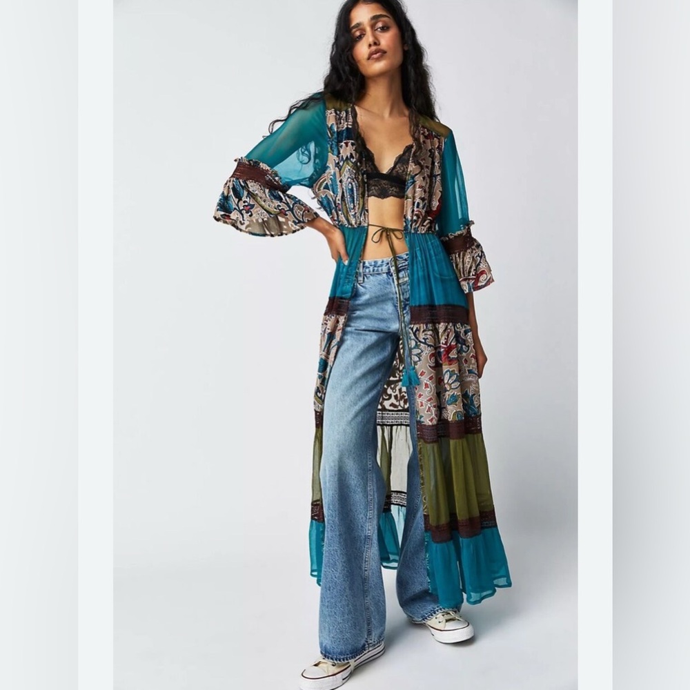 Free People Rachel Mixed Tier Kimono